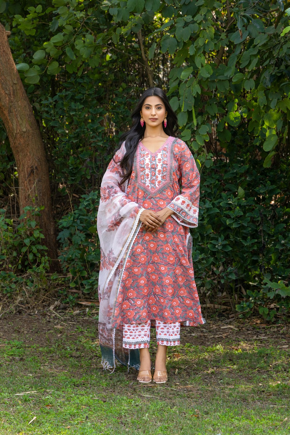 Woman in an elegant Indian kurti